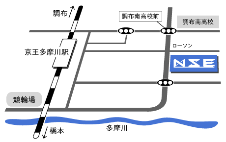 NSE地図　※京王多摩川駅下車徒歩3分